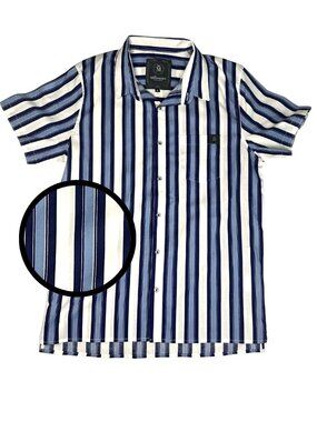 Millionaire Exclusive Design Men’s M Blue White Striped Stretch Shirt